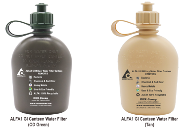 Canteen water filter in two color - TAN & Green